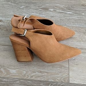 Suede slingbacks with block heel topshop